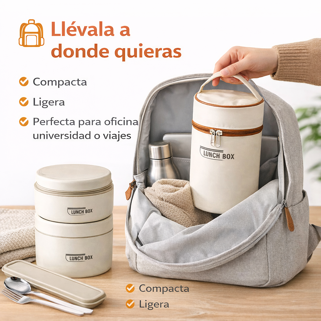 Tu comida caliente, donde quieras - LONCHERA TERMICA X3