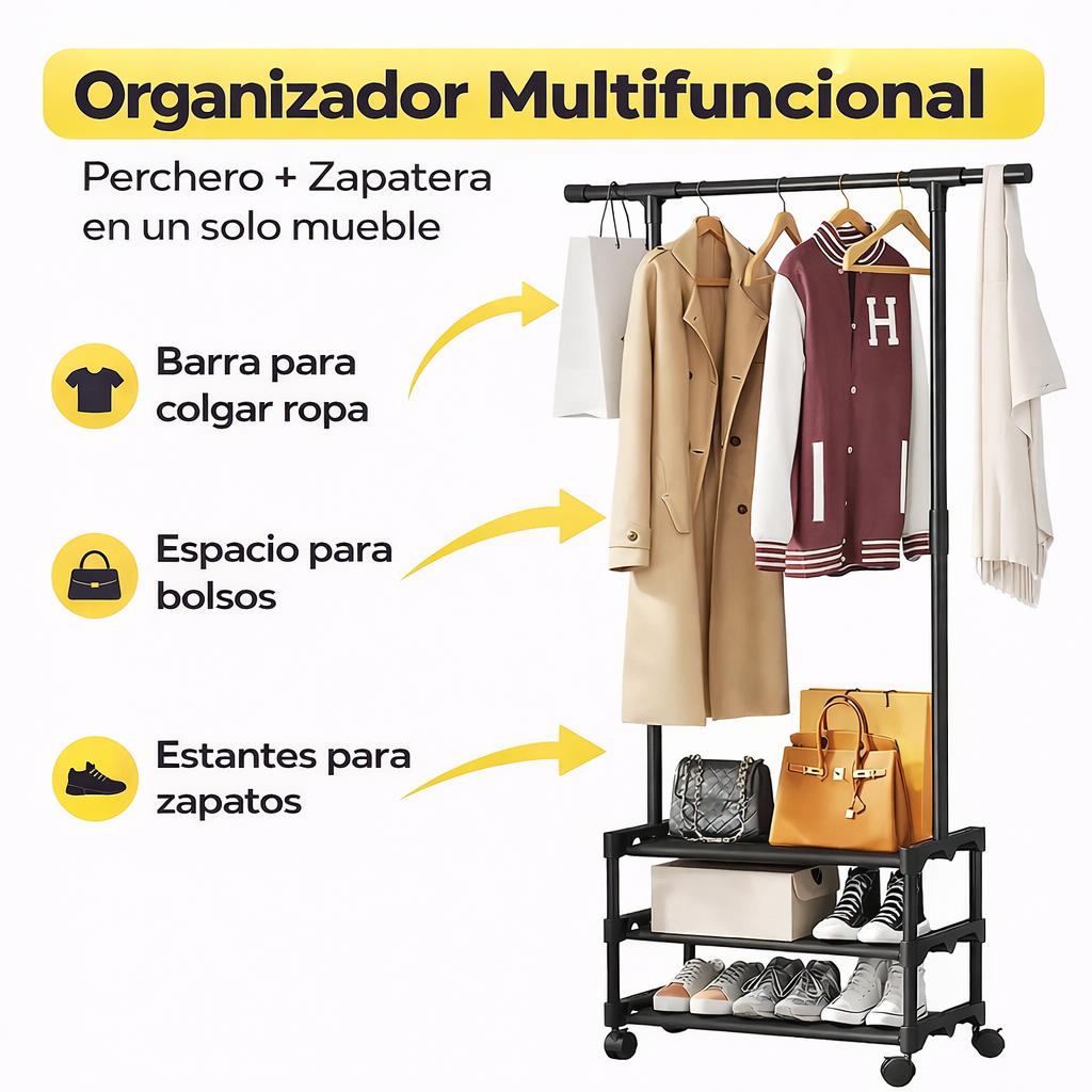 Todo en un solo lugar - PERCHERO Y ZAPATERA 3 NIVELES