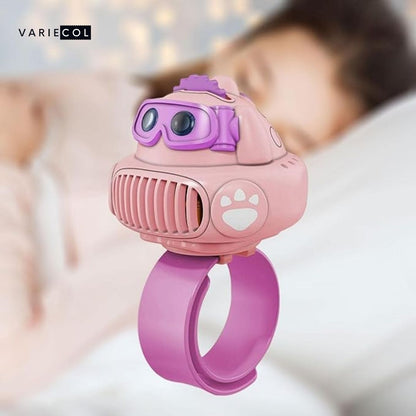 NOVEDOSO VENTILADOR Y PROYECTOR ESTILO RELOJ PARA NIÑOS