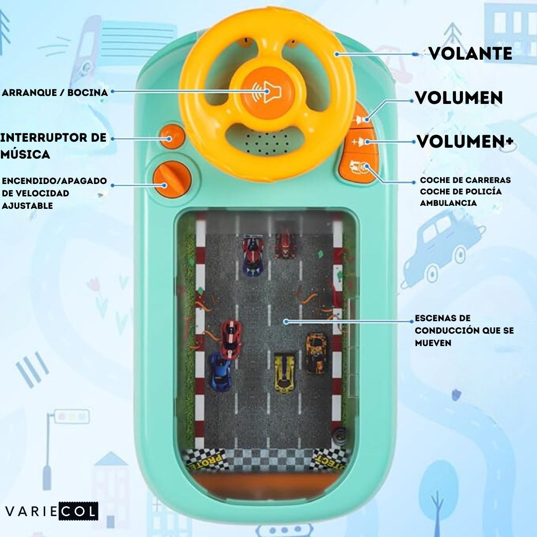 NOVEDOSO VOLANTE DE CONDUCCION PRACTICO PARA TUS PEQUEÑOS