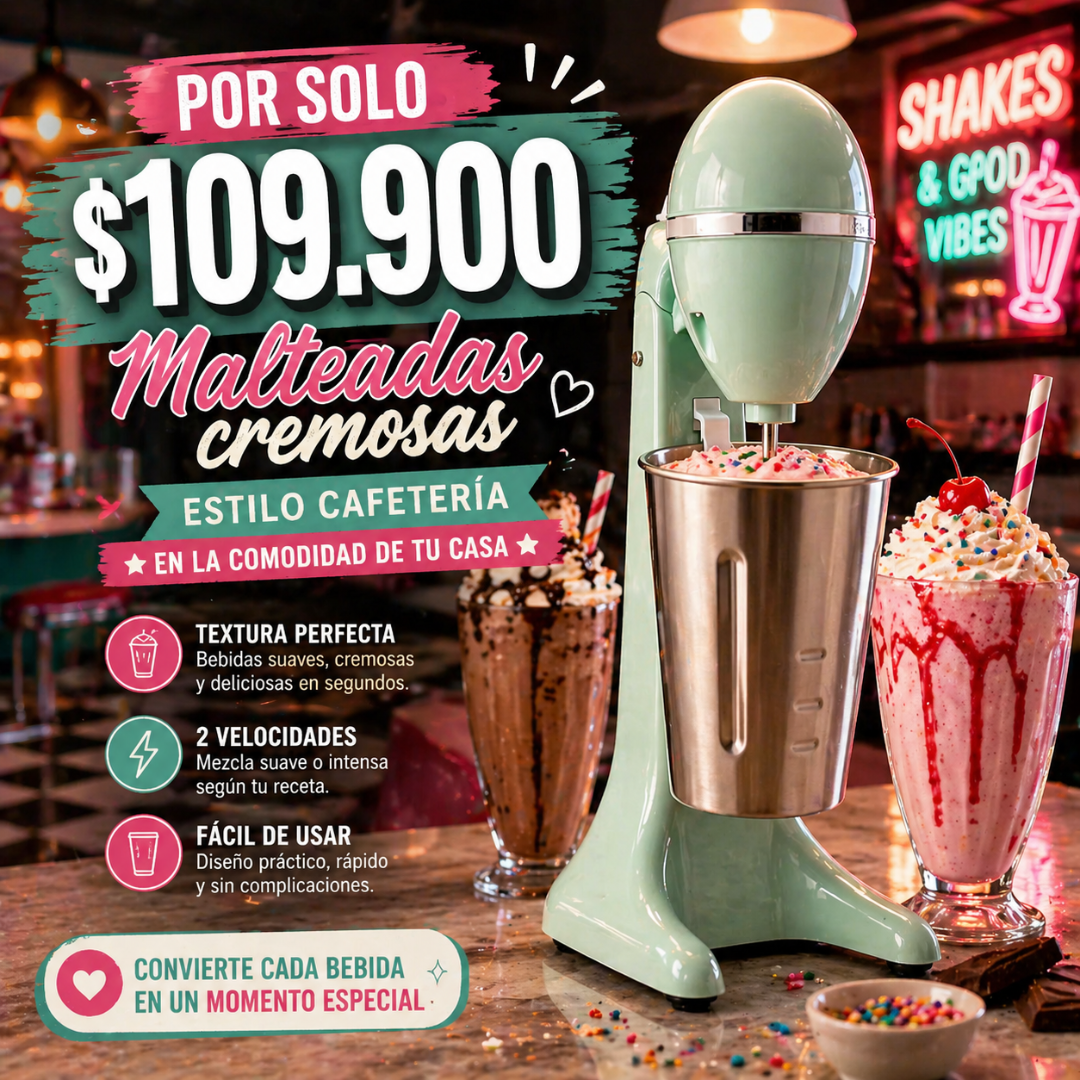 Malteadas cremosas como de cafetería… sin salir de casa - Batidora Malteadora