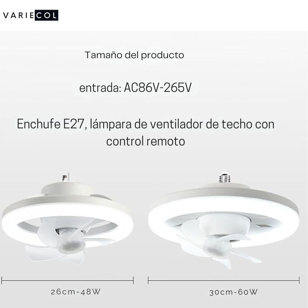 ¡EXCLUSIVA LAMPARA LED CON VENTILADOR!