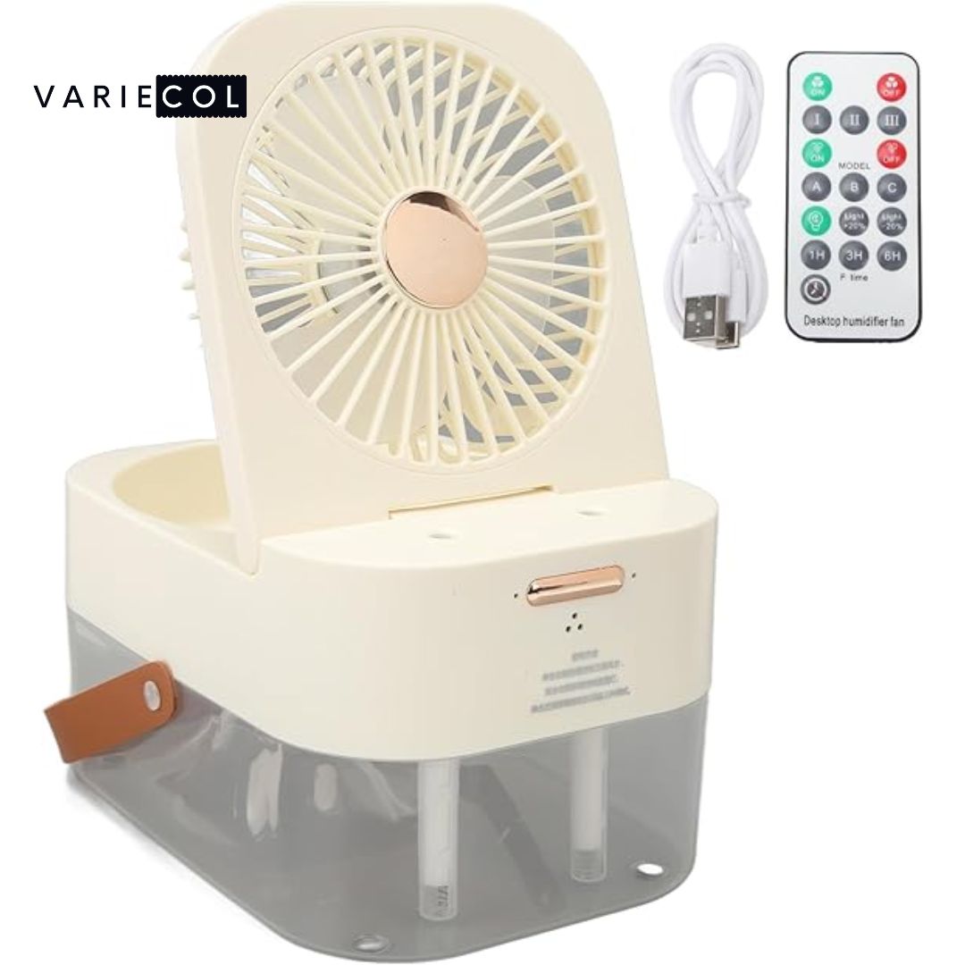 VENTILADOR CON HUMIDIFICADOR A CONTROL REMOTO ULTRA REFRESCANTE