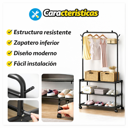 ¡Organiza tu espacio en minutos! - ZAPATERO Y PERCHERO