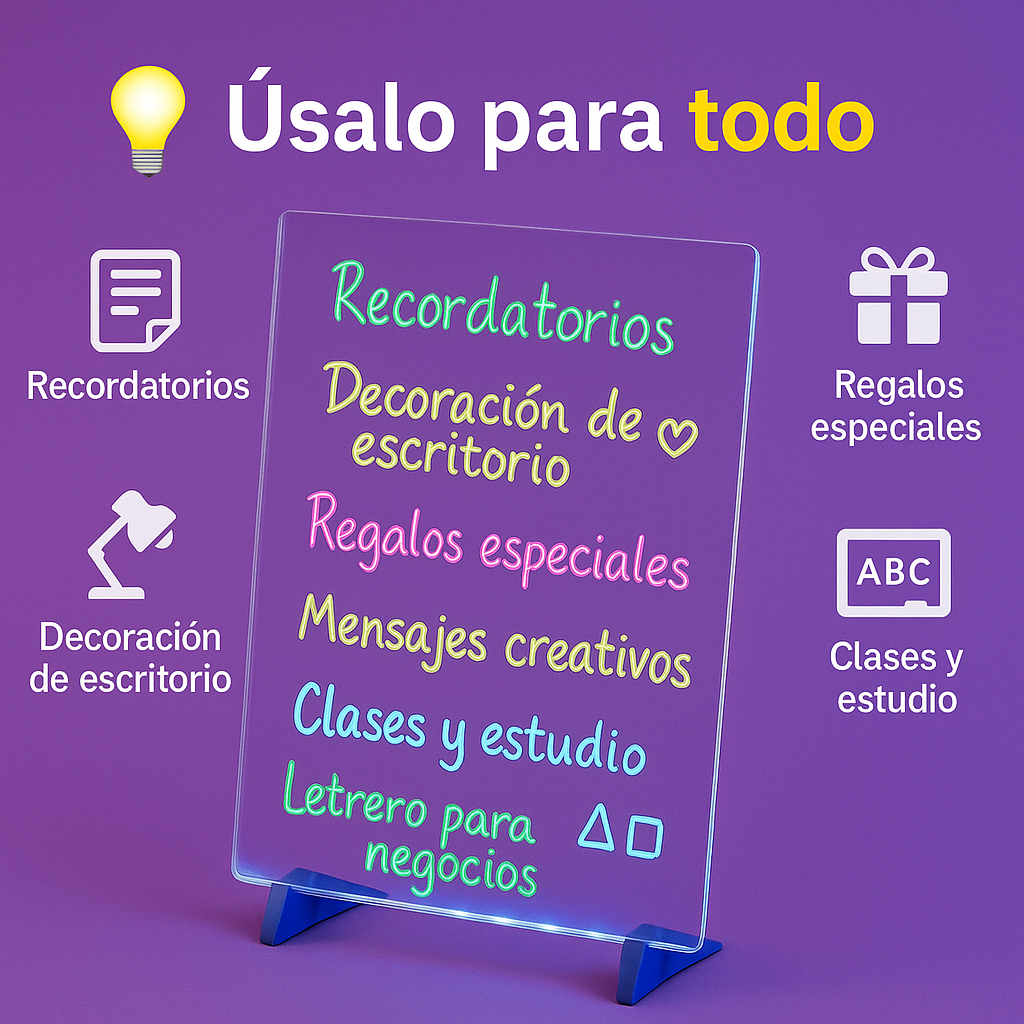 Escribe. Ilumina. Sorprende. - TABLERO LED