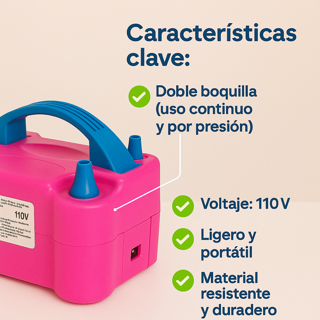 Infla globos en segundos y disfruta la diversión sin estrés - INFLADOR DE GOBLOS