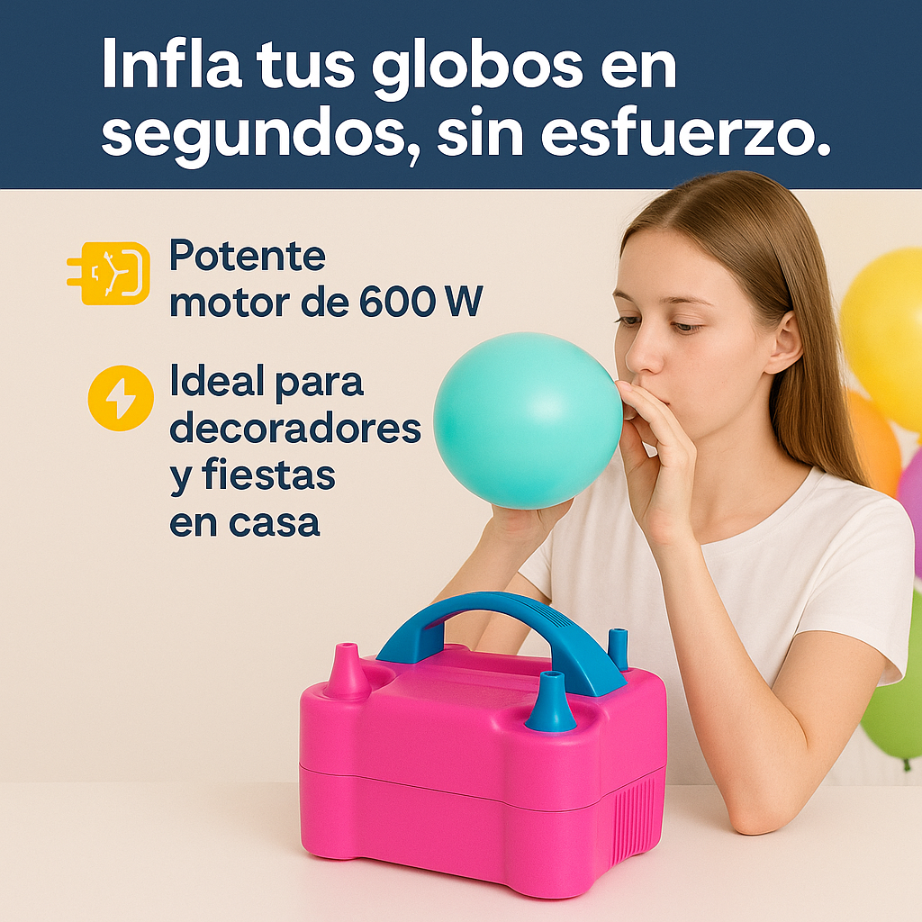 Infla globos en segundos y disfruta la diversión sin estrés - INFLADOR DE GOBLOS