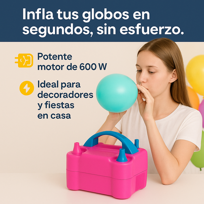 Infla globos en segundos y disfruta la diversión sin estrés - INFLADOR DE GOBLOS