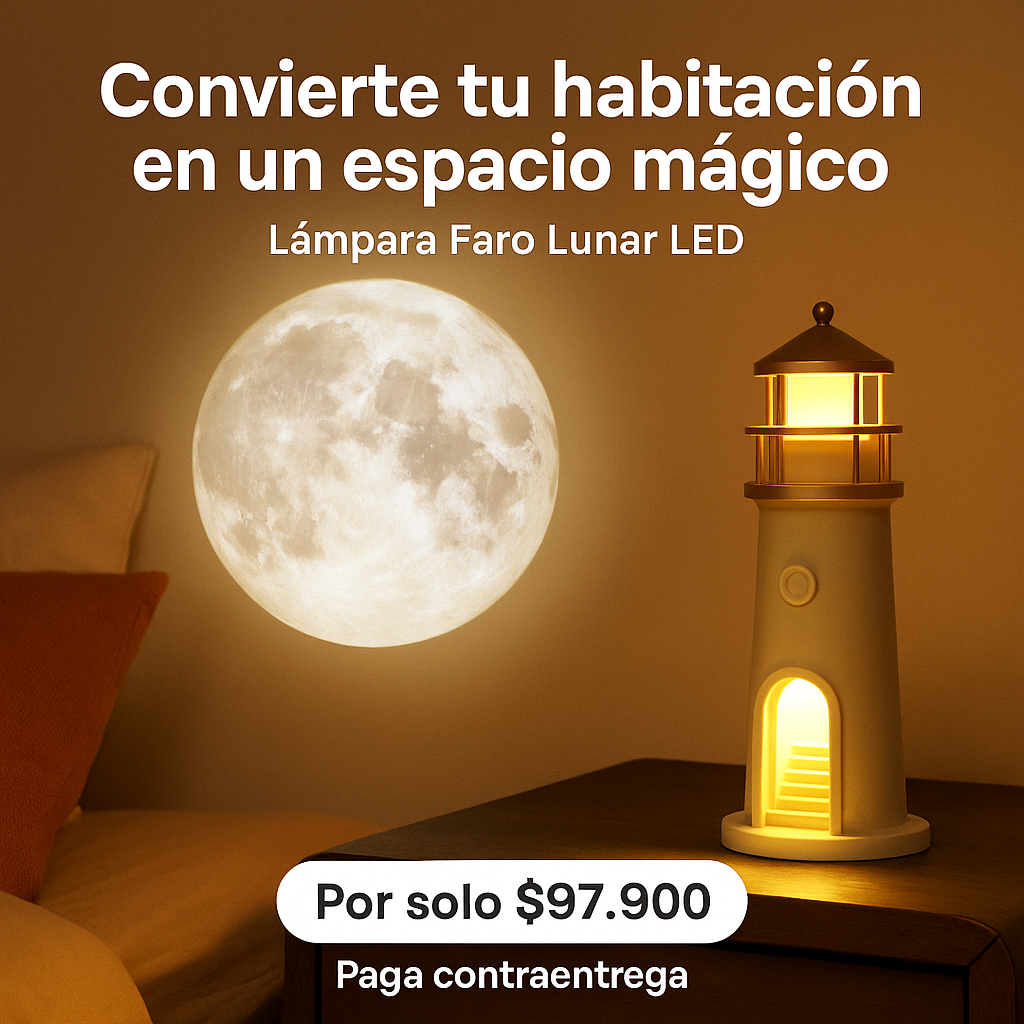 Lámpara Faro Proyector Lunar LED con Control Remoto.
