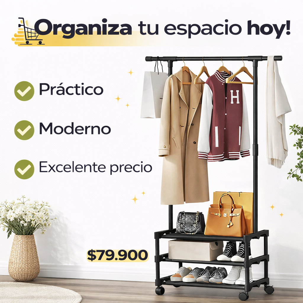 Todo en un solo lugar - PERCHERO Y ZAPATERA 3 NIVELES
