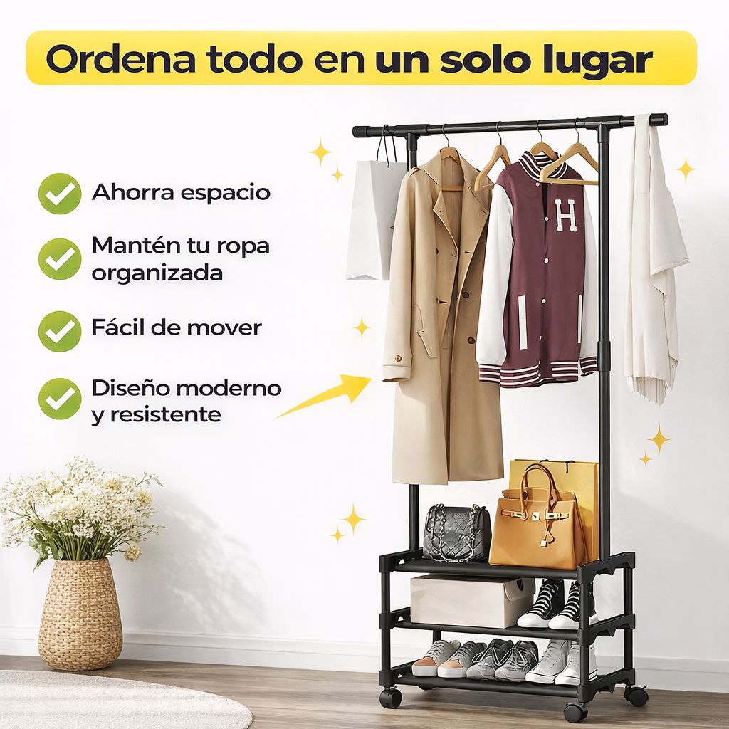 Todo en un solo lugar - PERCHERO Y ZAPATERA 3 NIVELES