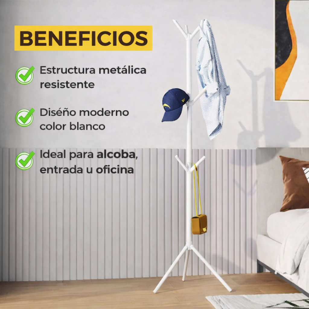 Más espacio, menos desorden - PERCHERO DE METAL