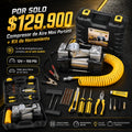 COMPRESOR DE AIRE MINI CON KIT DE HERRAMIENTAS