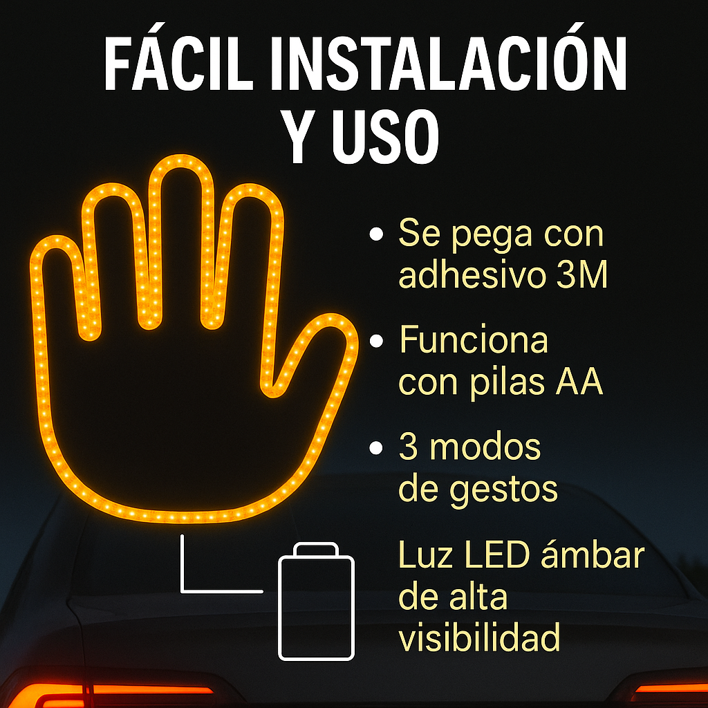 Señaliza, agradece o diviértete con tu Letrero LED de Mano Ámbar - LETRERO DE CARRO