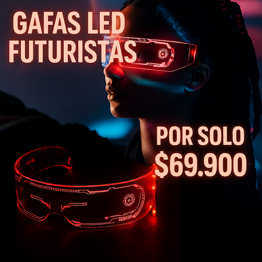 Gafas Luminosas Futuristas Luz LED de 7 Colores