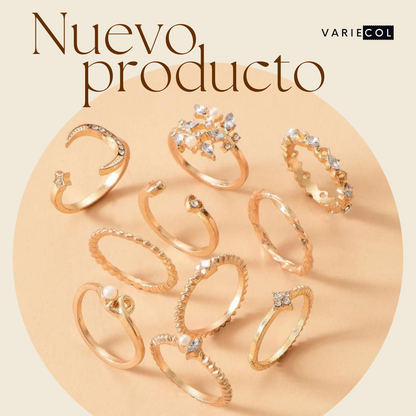 ¡Exclusivo SET de 10 anillos Diseño Constelacion!